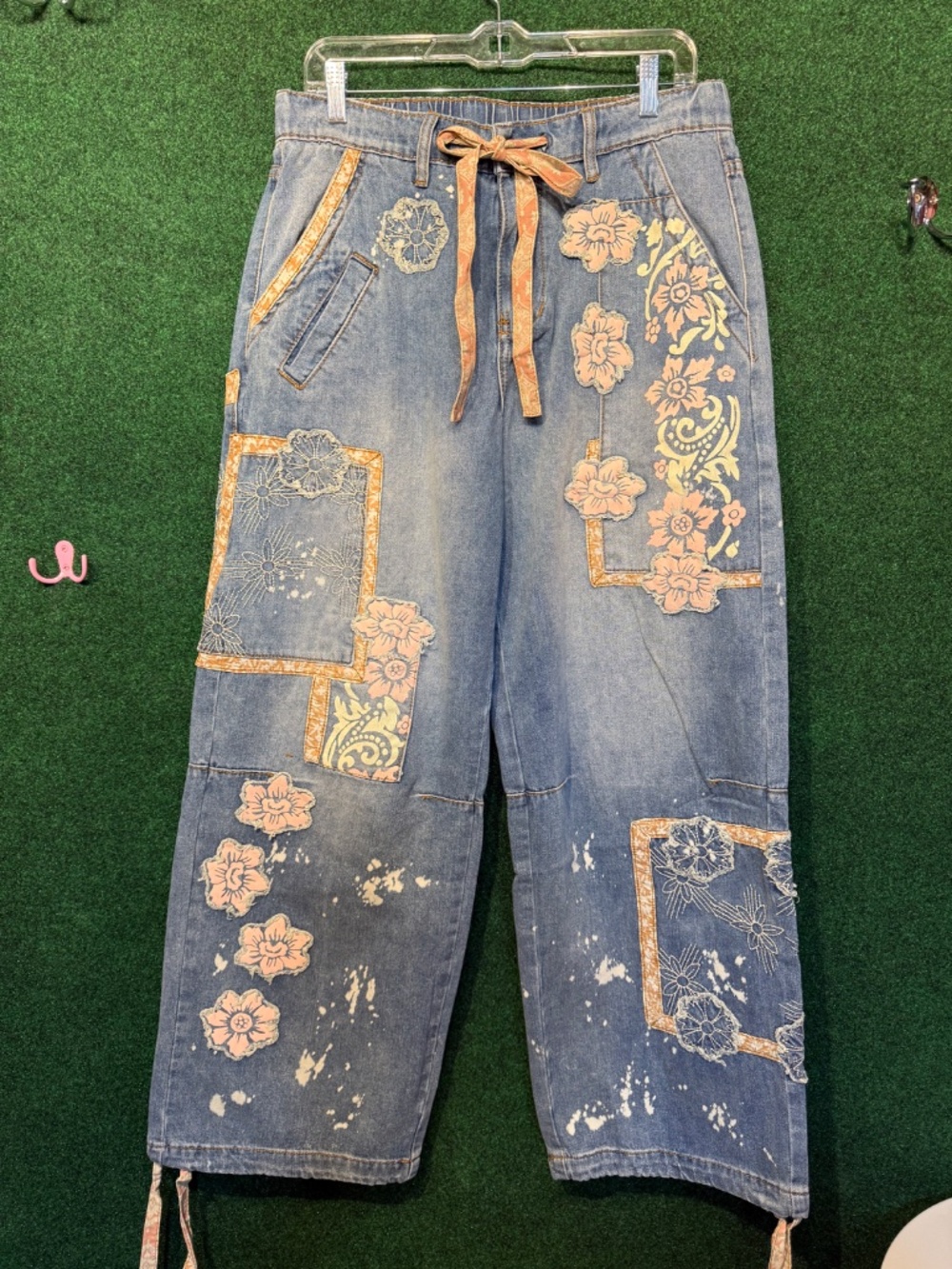 1039 New Oli&Hali Dream Vintage Bloom Patchwork Jeans - Picture 2 of 12